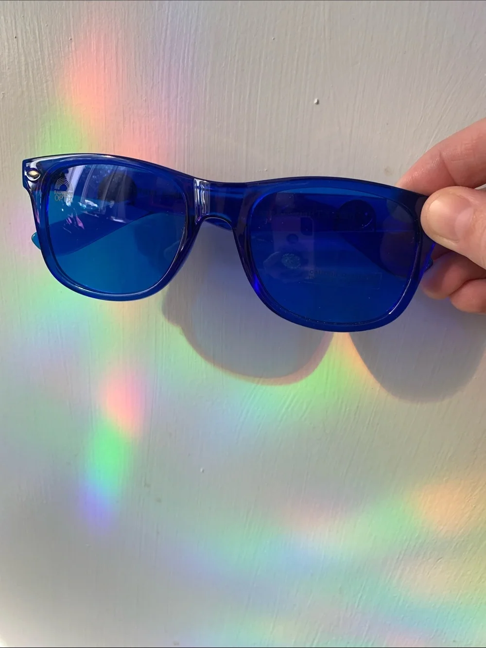 New Rainbow Optx Cobalt Blue Wayfarer Sunglasses Colored Lenses Adult